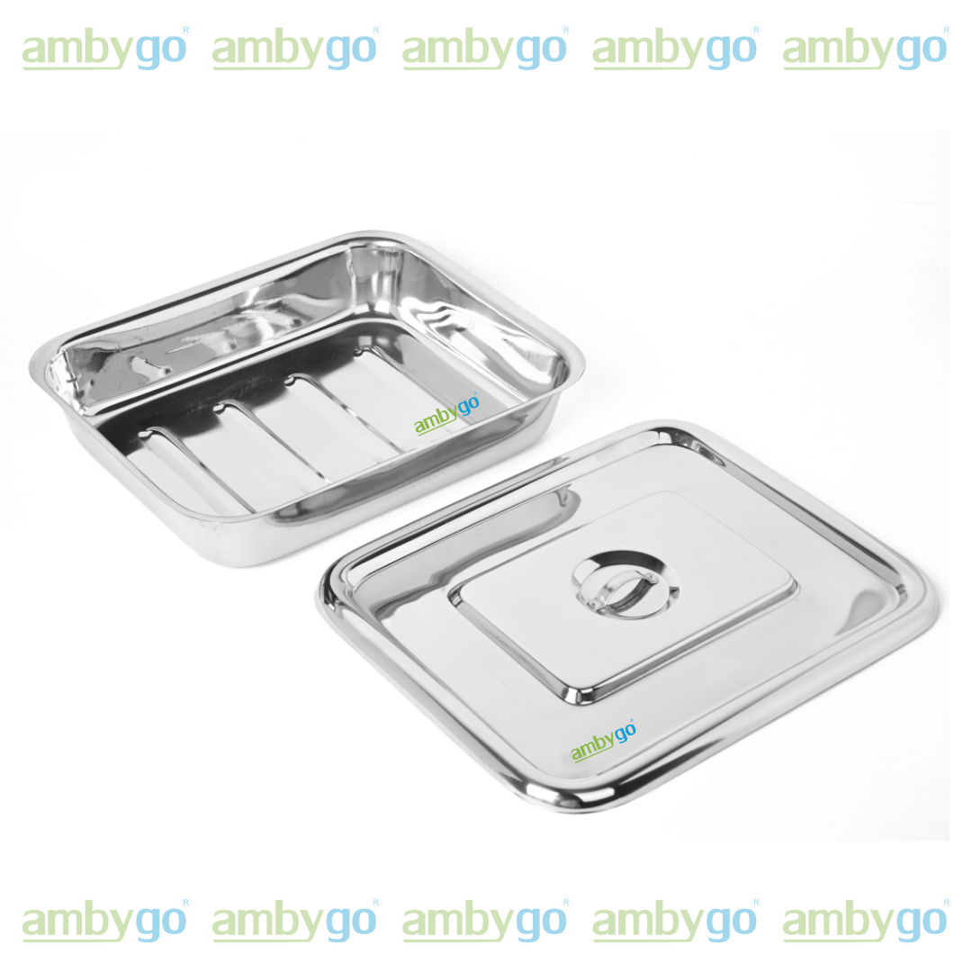 Surgical Tray With Cover Stainless Steel Ambygo